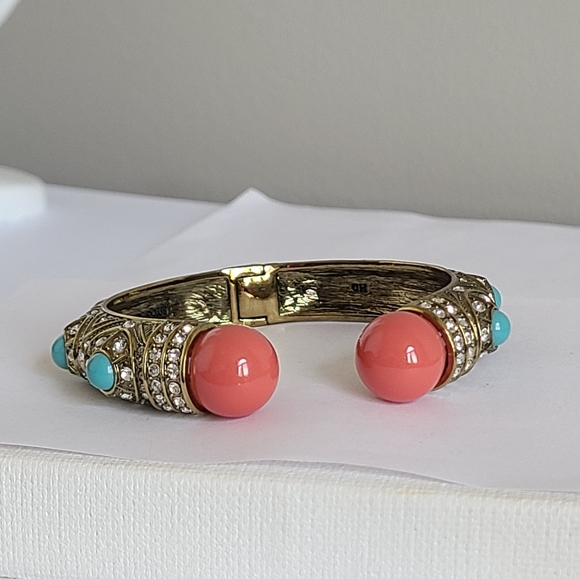Vintage Heidi Daus Boho Encrusted Bangle Swarovski Crystal Cuff Bangle Bracelet - Picture 8 of 14